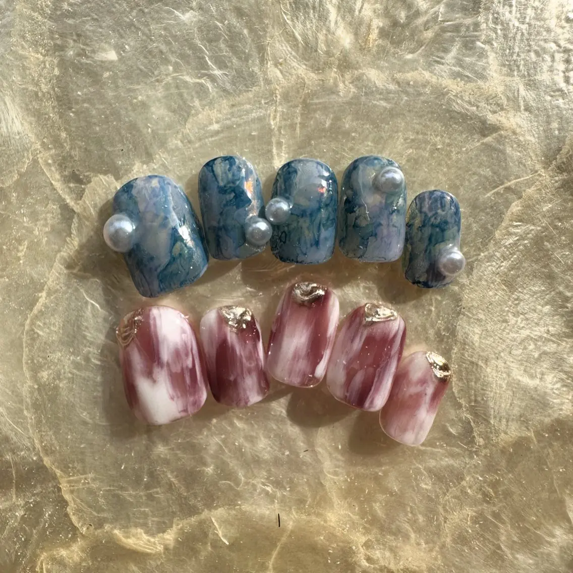 ネイル アートネイル クリアネイル 氷ネイル・うるうるネイル 韓国ネイル 大理石ネイル(マーブル) 🪞KAPE NAIL 🪞のネイルデザイン