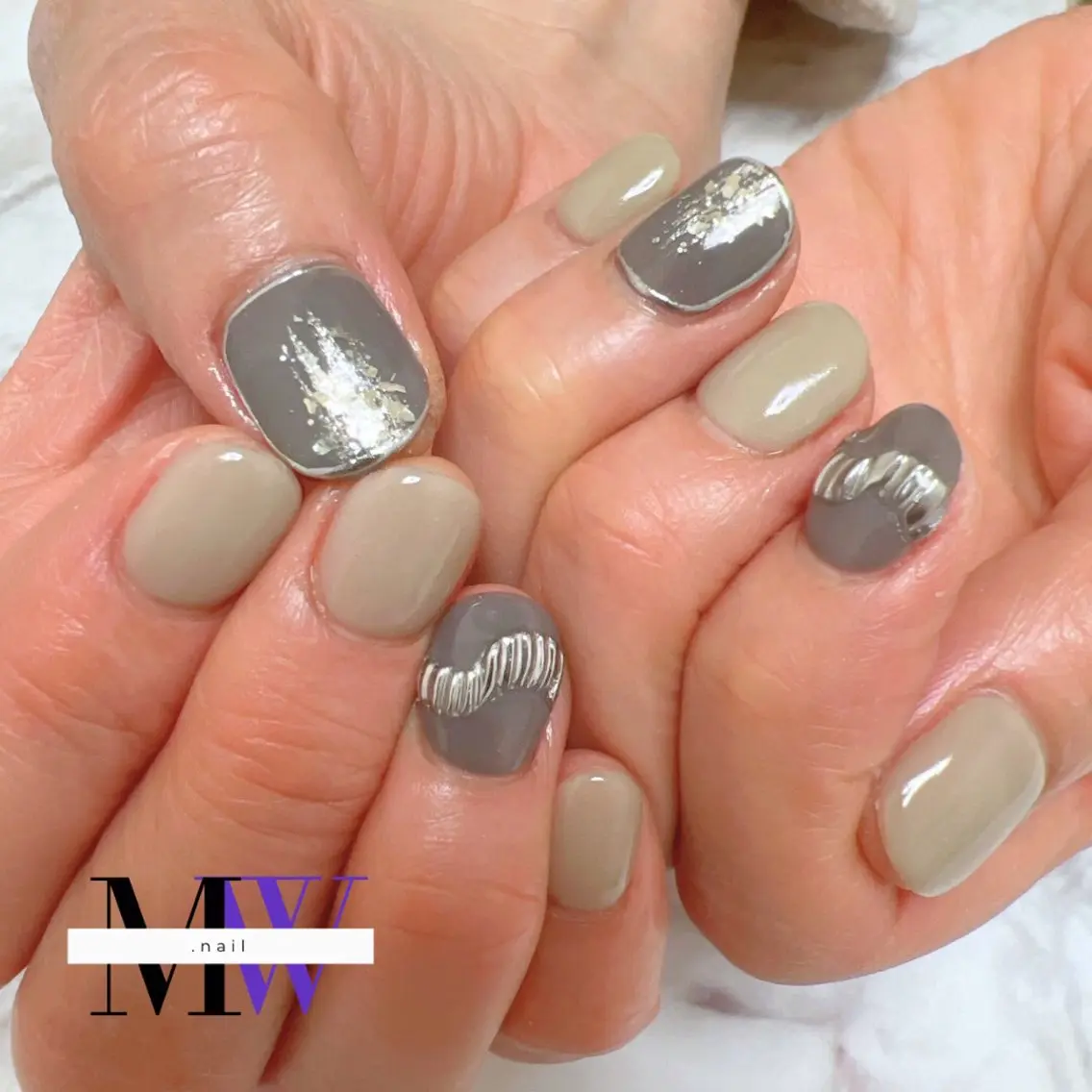 ネイル アートネイル ミラーネイル ハンドネイル MW .nailのネイルデザイン