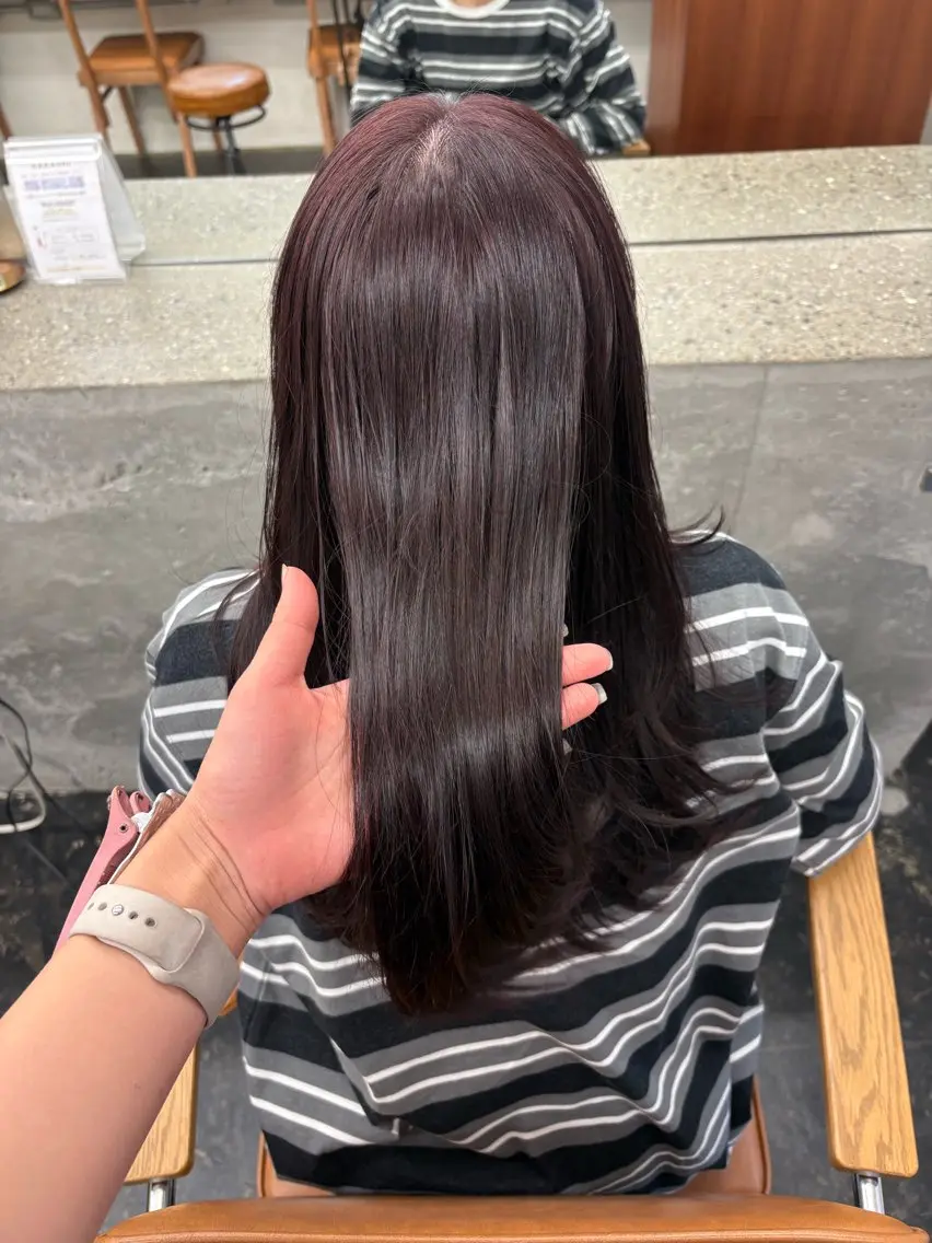 ミディアム カット ヘアカラー トリートメント 透明感カラー/顔周り カット/ののか💞のヘアスタイル