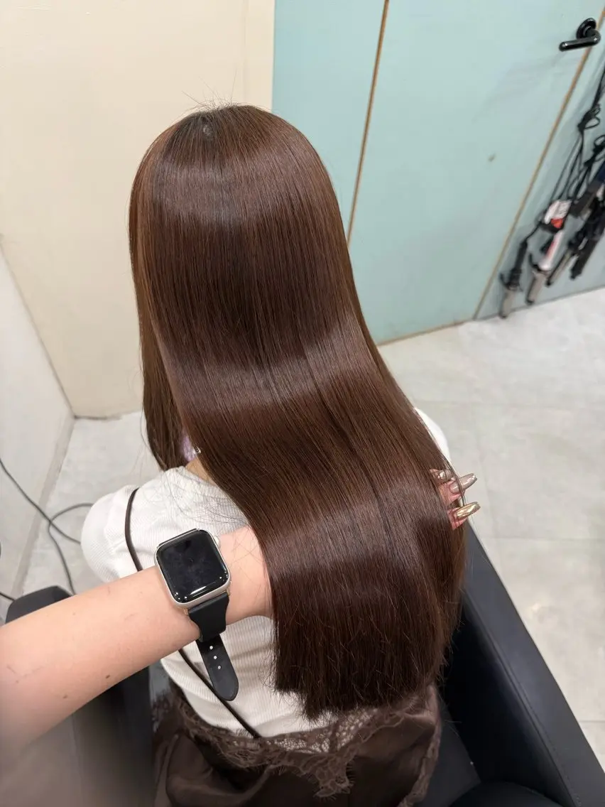 ロング 髪質改善 カット ヘアカラー 縮毛矯正 トリートメント ヘッドスパ MAHO/透明感カラ ー/髪質改善🍒のヘアスタイル