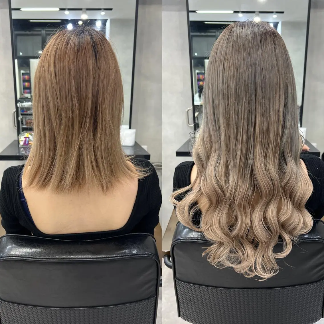 ロング カラー ヘアアレンジ シールエクステ アッシュ バレイヤージュ ベージュカラー ブリーチ カット ヘアカラー エクステ ar+ ❤︎ maiのヘアスタイル