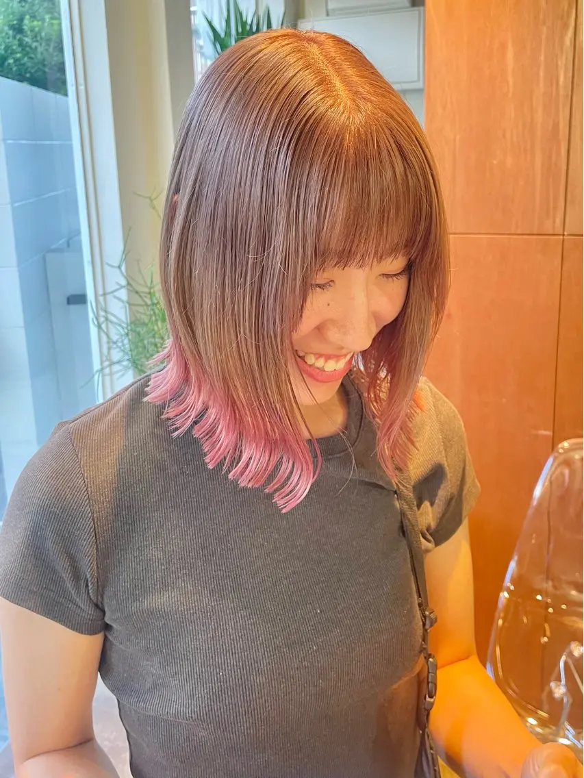 ミディアム カット ヘアカラー トリートメント yukii しまむら のぞみのヘアスタイル