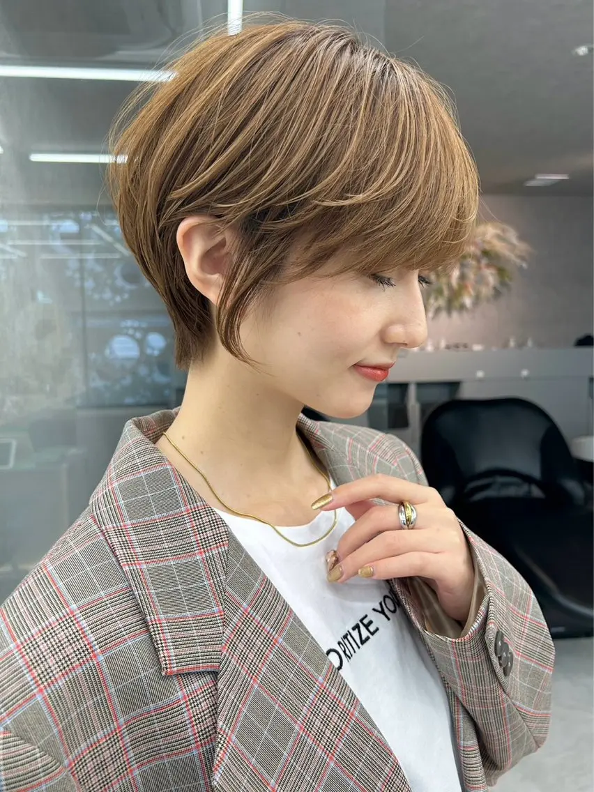 ショート カラー パーマ ショートヘア 平川 一真のヘアスタイル