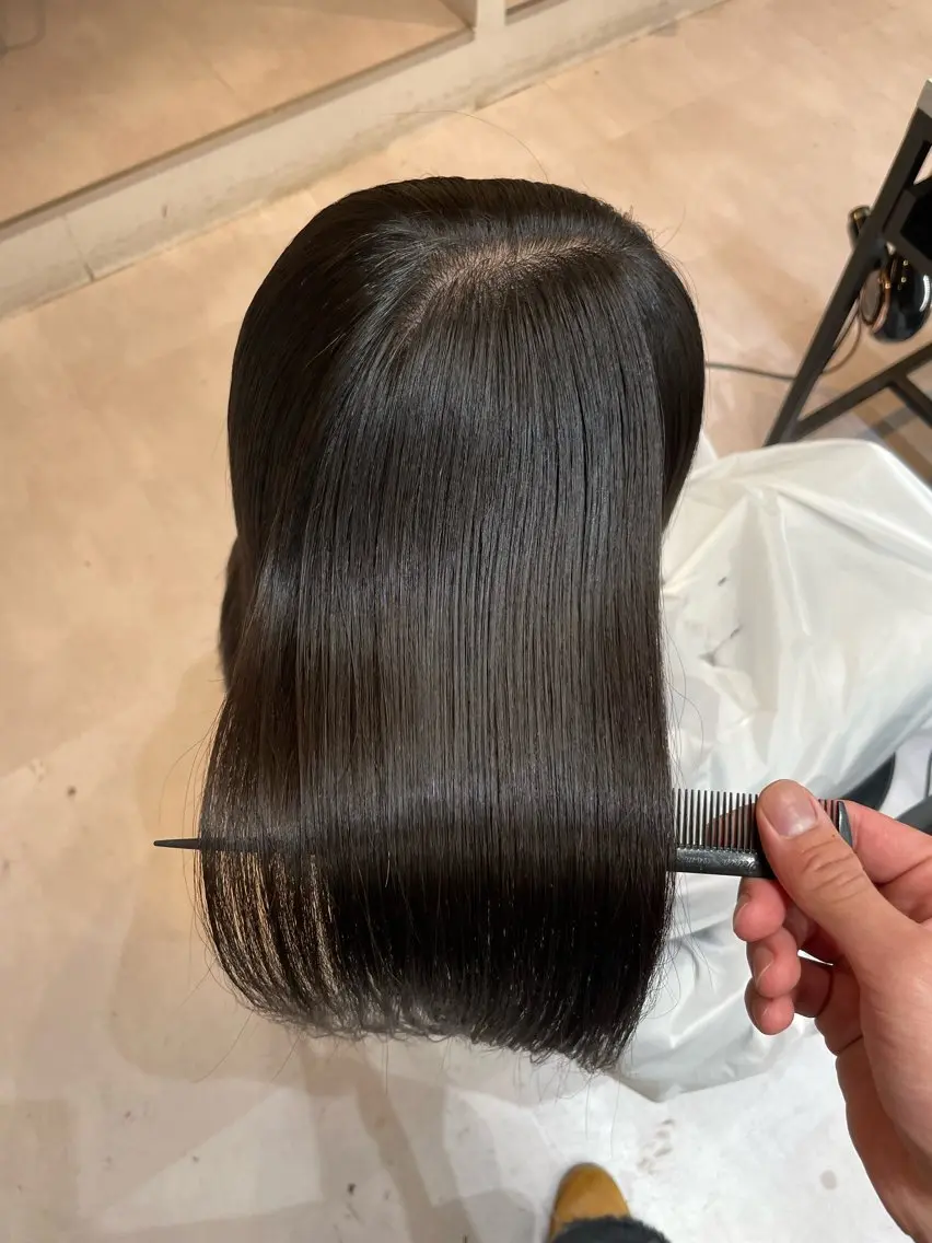 セミロング カット 縮毛矯正 トリートメント 🇰🇷失敗履歴再生 髪質改善七星🇰🇷のヘアスタイル