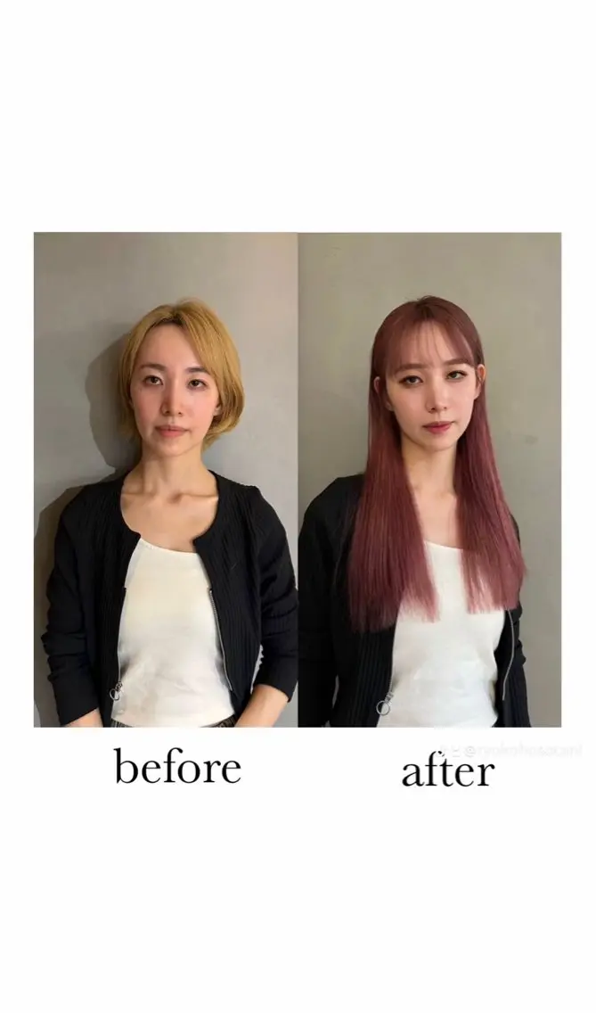 🩶ダブルカラー＋高級人毛100%エクステ80本＋エクステカット🩶の写真