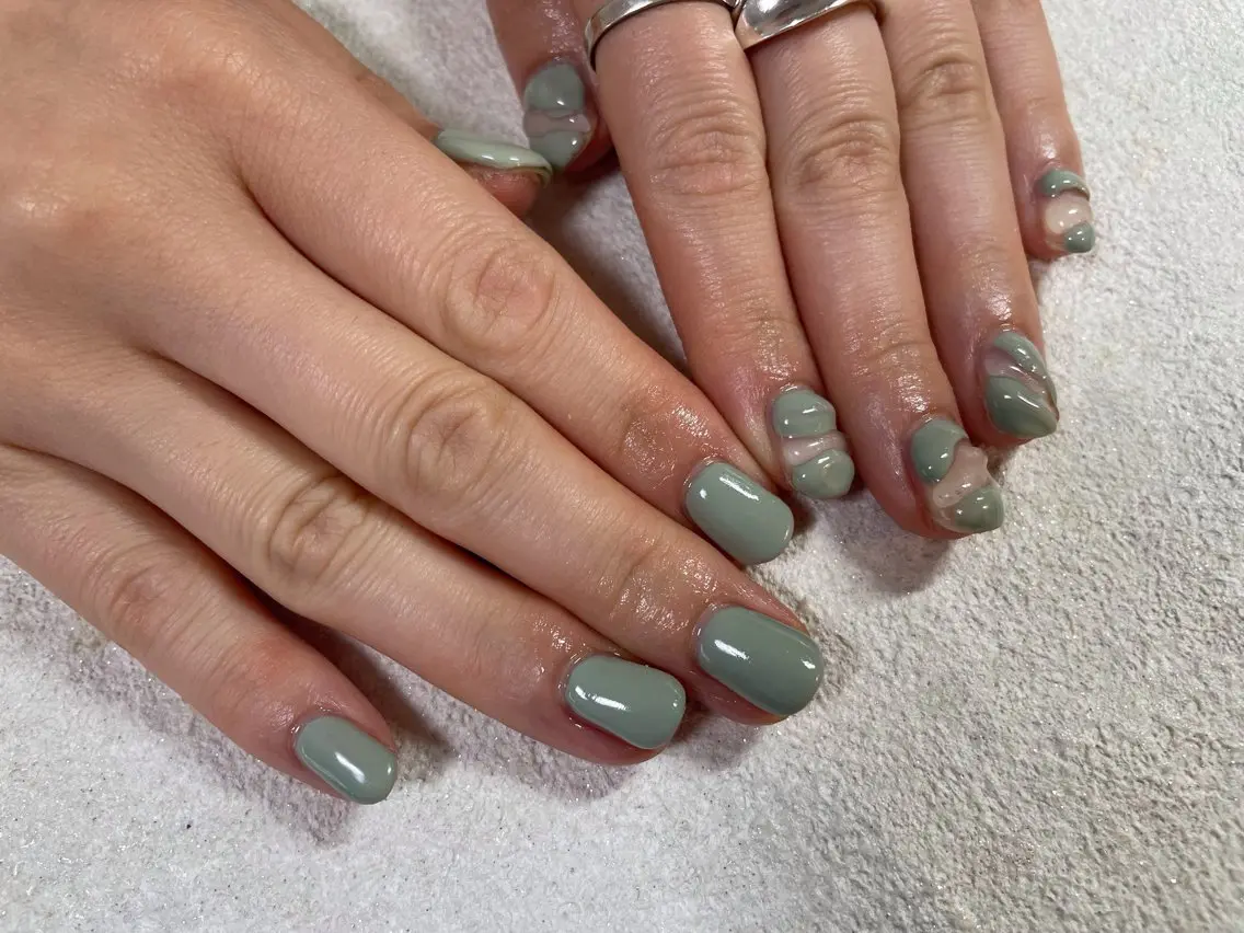 ネイル ジェルネイル 韓国ネイル メンズネイル パラジェル 春ネイル ハンドネイル kiki nail &brow二子玉川のネイルデザイン