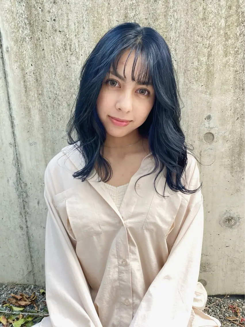 ミディアム カラー カット ヘアカラー イメチェン美容師⭕️ 富永健太のヘアスタイル