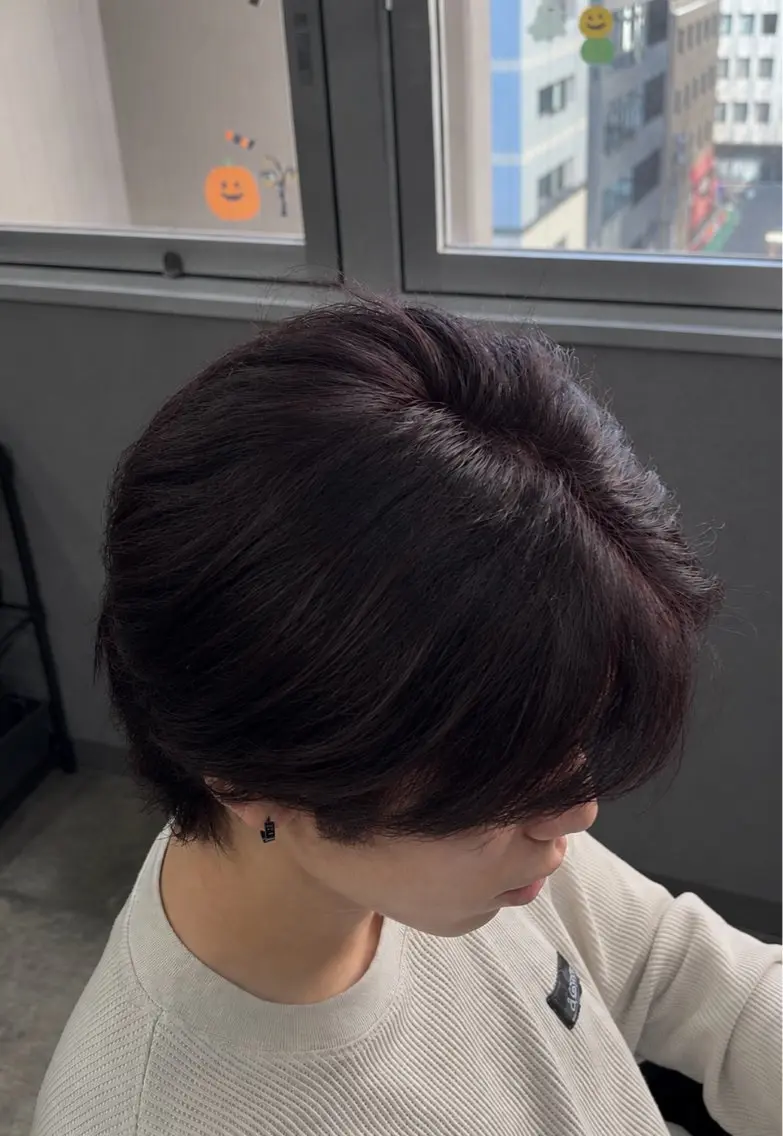 カラー ブリーチ ブリーチなしカラー レッドカラー ヘアカラー Haru/メンズ カット/艶カラーのヘアスタイル