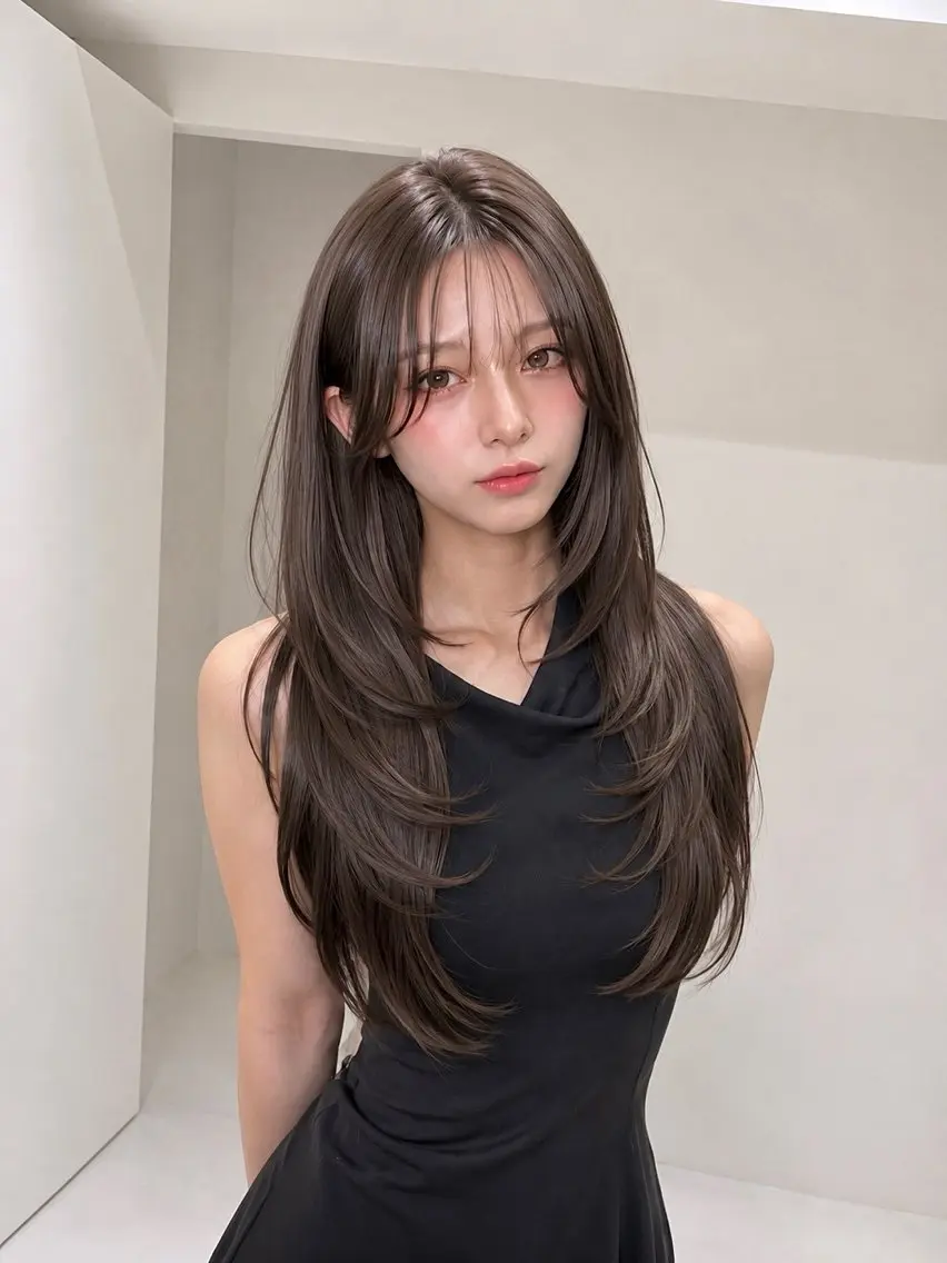 セミロング レイヤーカット⭐️ ハッシュカット特化のヘアスタイル