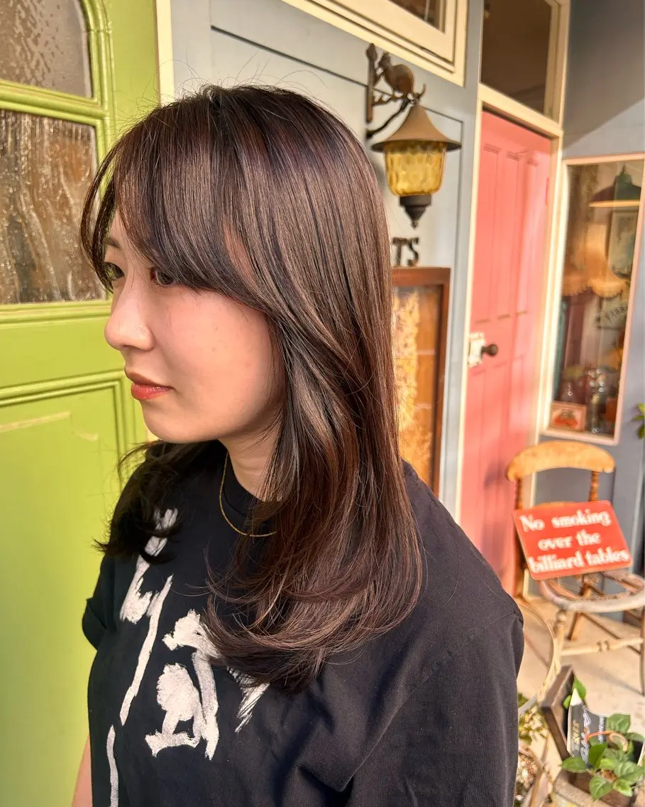 ミディアム カラー カット ヘアカラー トリートメント ヘッドスパ 清水千優/パーマ/ メンズパーマのヘアスタイル