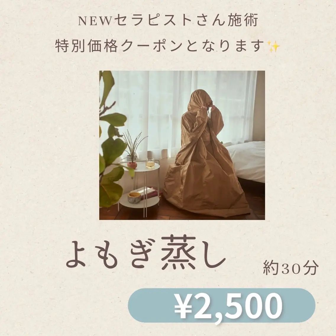 よもぎ蒸しの写真