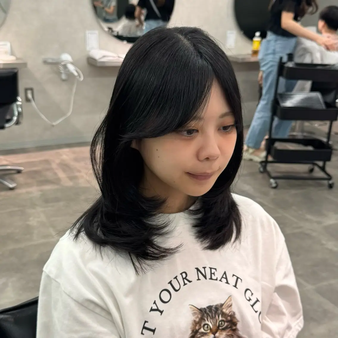 ミディアム カット ヘアカラー 韓国特化🇰🇷千葉 /レイヤーカット竜生のヘアスタイル
