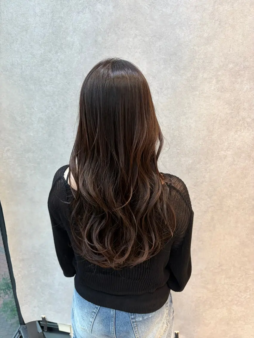 ロング カラー カット ヘアカラー トリートメント 髪質改善縮毛矯正/ 透明感カラー 石崎のヘアスタイル