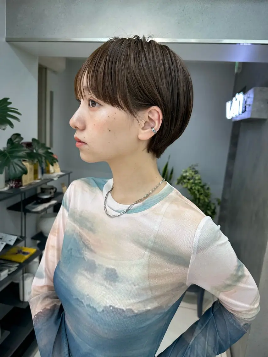 ショート カット ヘアカラー 骨格診断で絶対可愛い ✨丸みショート✨凌弥のヘアスタイル