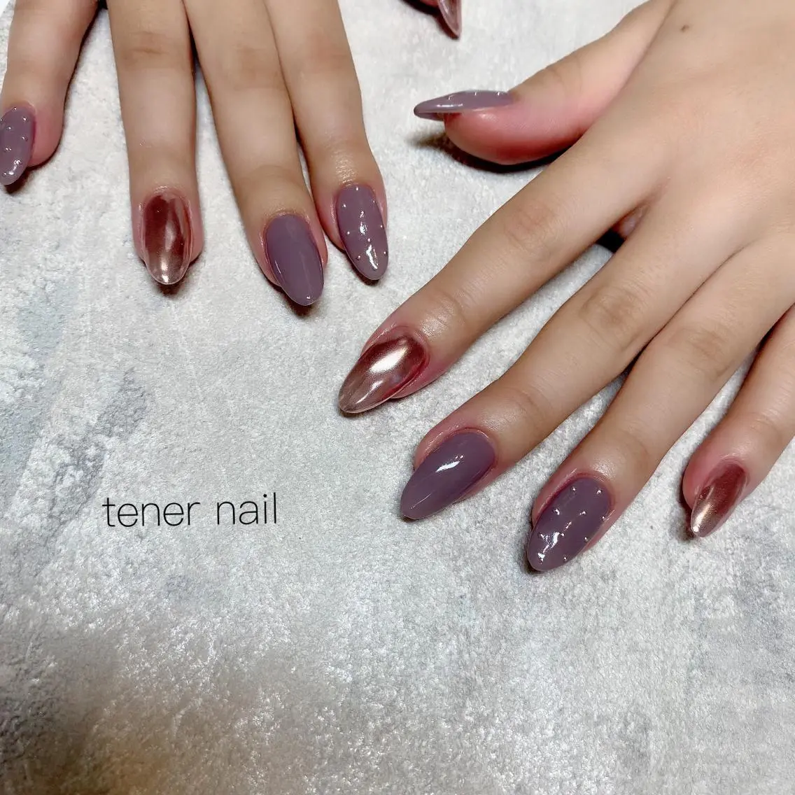 ネイル パープル スカルプネイル テネルネイル tener nailのネイルデザイン