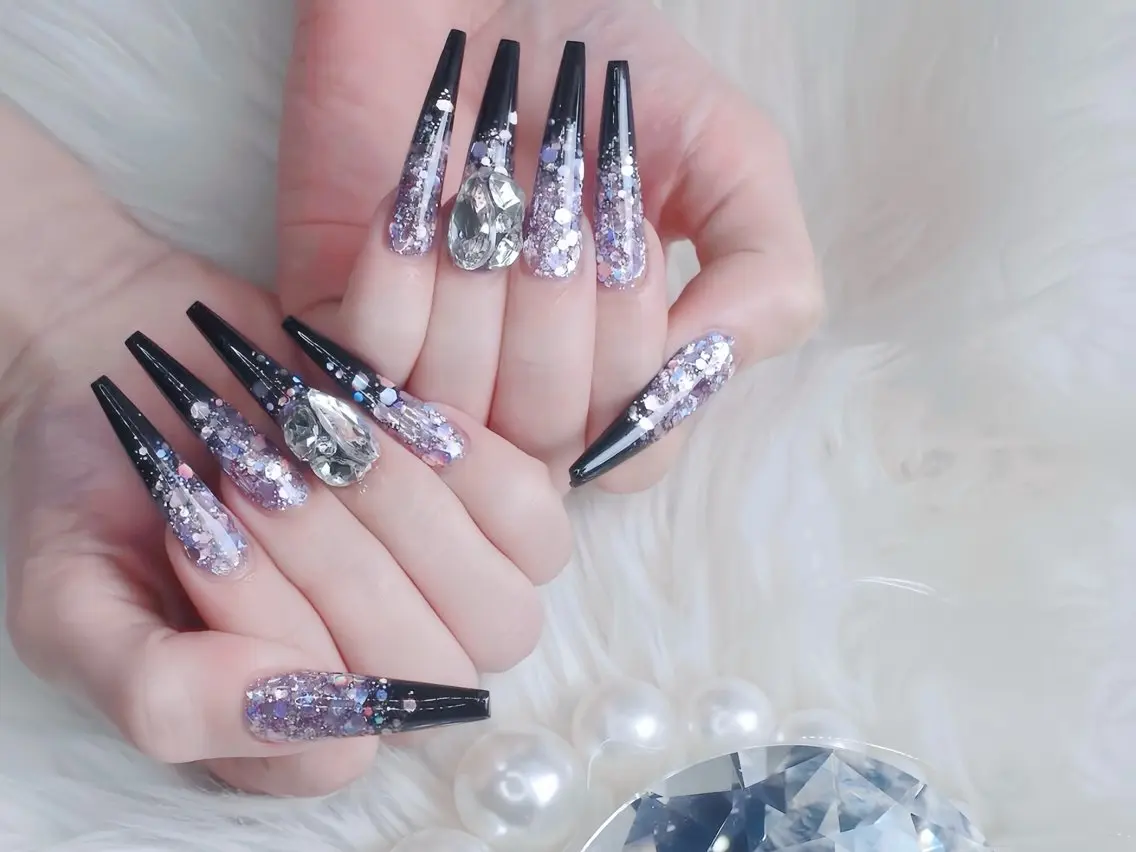 ネイル ブルー ジェルネイル ガーリー グラデーション グリーン ハンドネイル Rin Nail 新大久保店のネイルデザイン