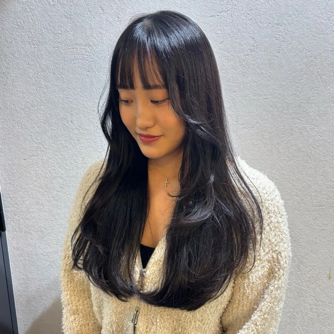 ロング カラー レイヤーカット 銀座：似合わせカラー オリーブ🫒アレンジのヘアスタイル