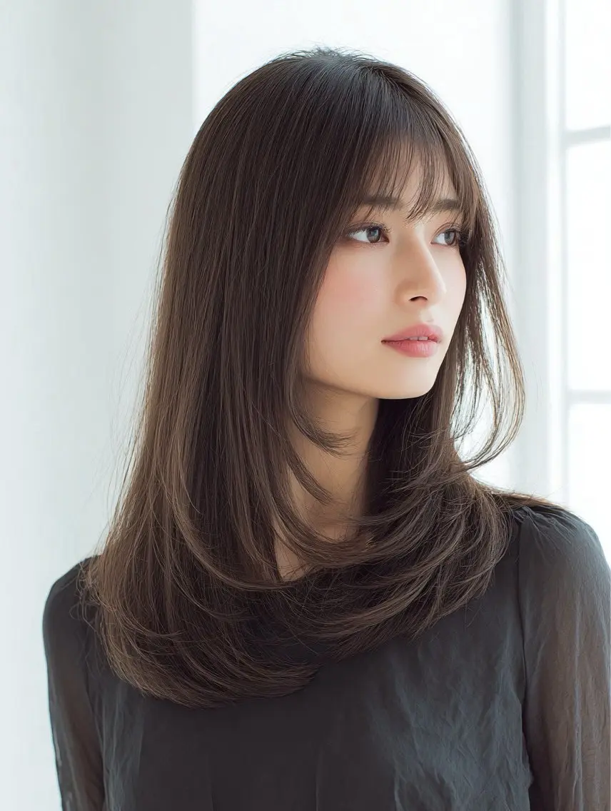 セミロング カラー ヘアカラー 韓国×艶ハイトーンが かわいい✨️リオ🍒のヘアスタイル