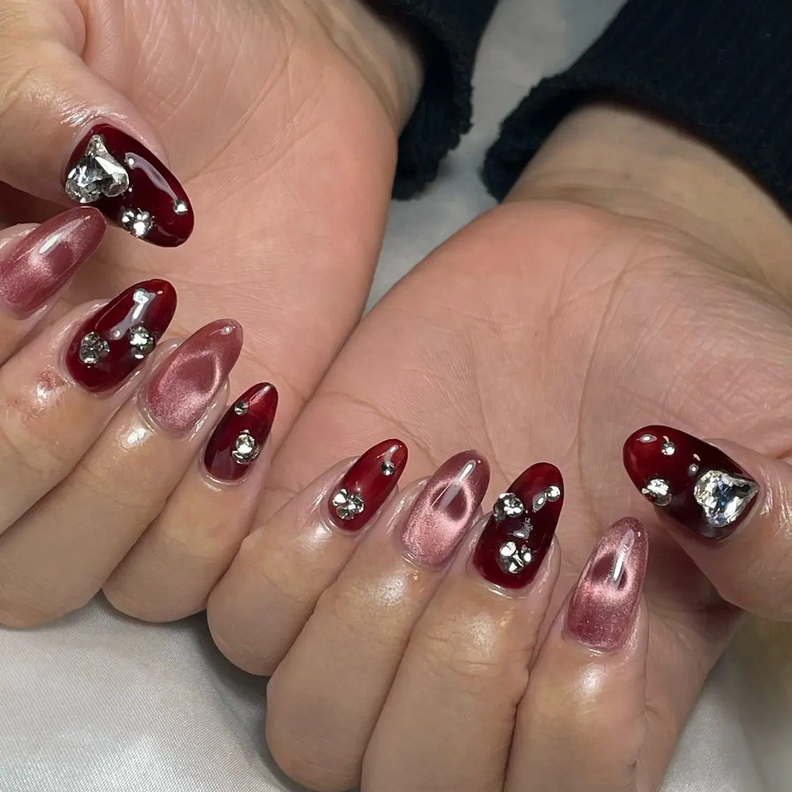 ネイル ハート マグネットネイル ワンホンネイル WATANABE MAYUMIのネイルデザイン