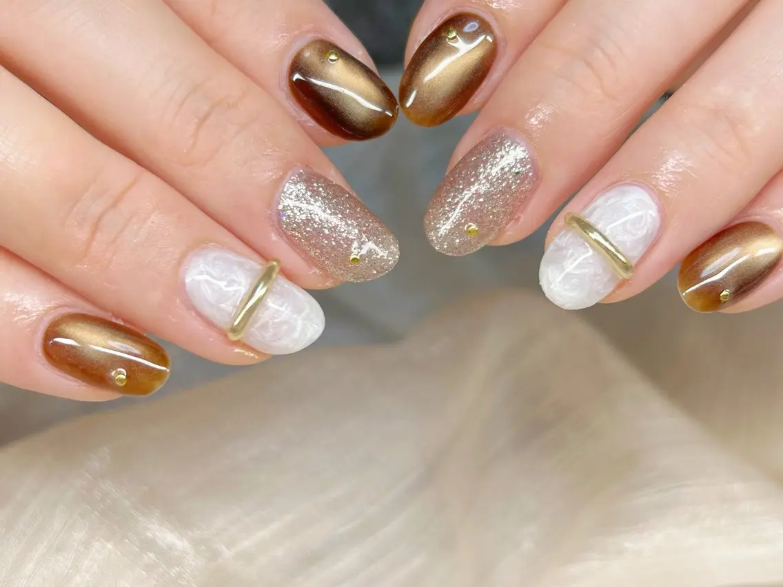 ネイル アートネイル チークネイル 成人式 入学式 長さ出し ハンドネイル Lino Nailのネイルデザイン