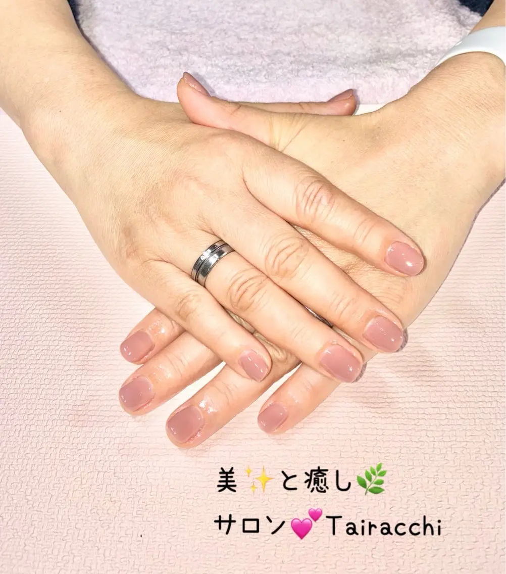 ネイル ピンク ピンクベージュ ショートネイル ハンドネイル Tairacchi タイラッチのエステ・リラクイメージ