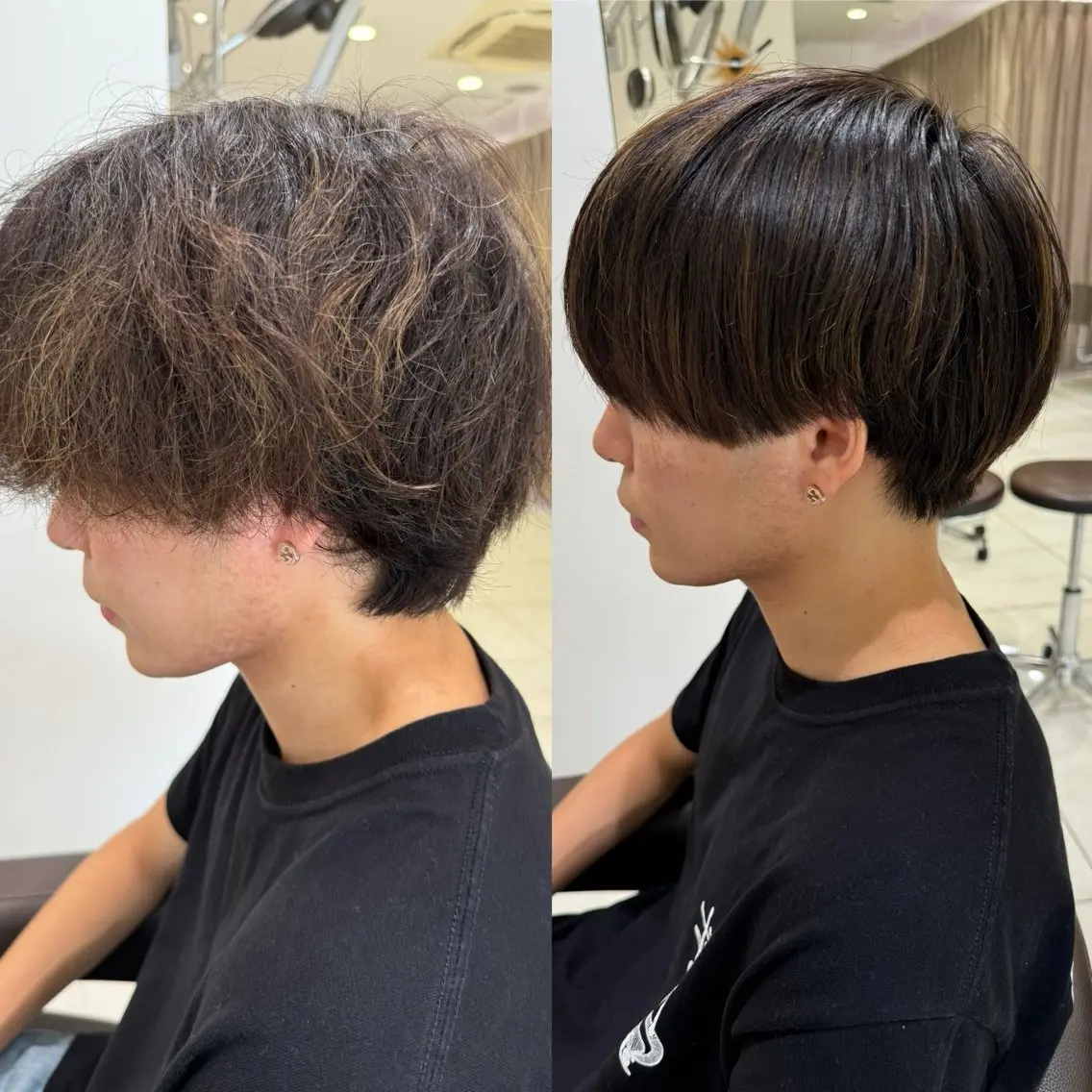 ショート パーマ メンズ キッズ メンズブリーチ メンズハイライト メンズパーマ ハイライト 縮毛矯正 メンズパーマ特化/ メッシュ/薫/店長のヘアスタイル