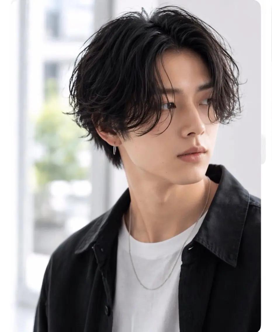 ミディアム パーマ メンズ カット パーマ ORI. men’s hairのヘアスタイル