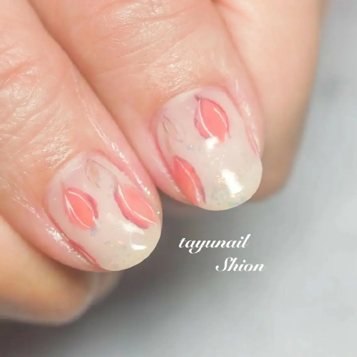 ネイル ブルー ジェルネイル パラジェル 春ネイル ネイルサロン 【たゆnail】のネイルデザイン