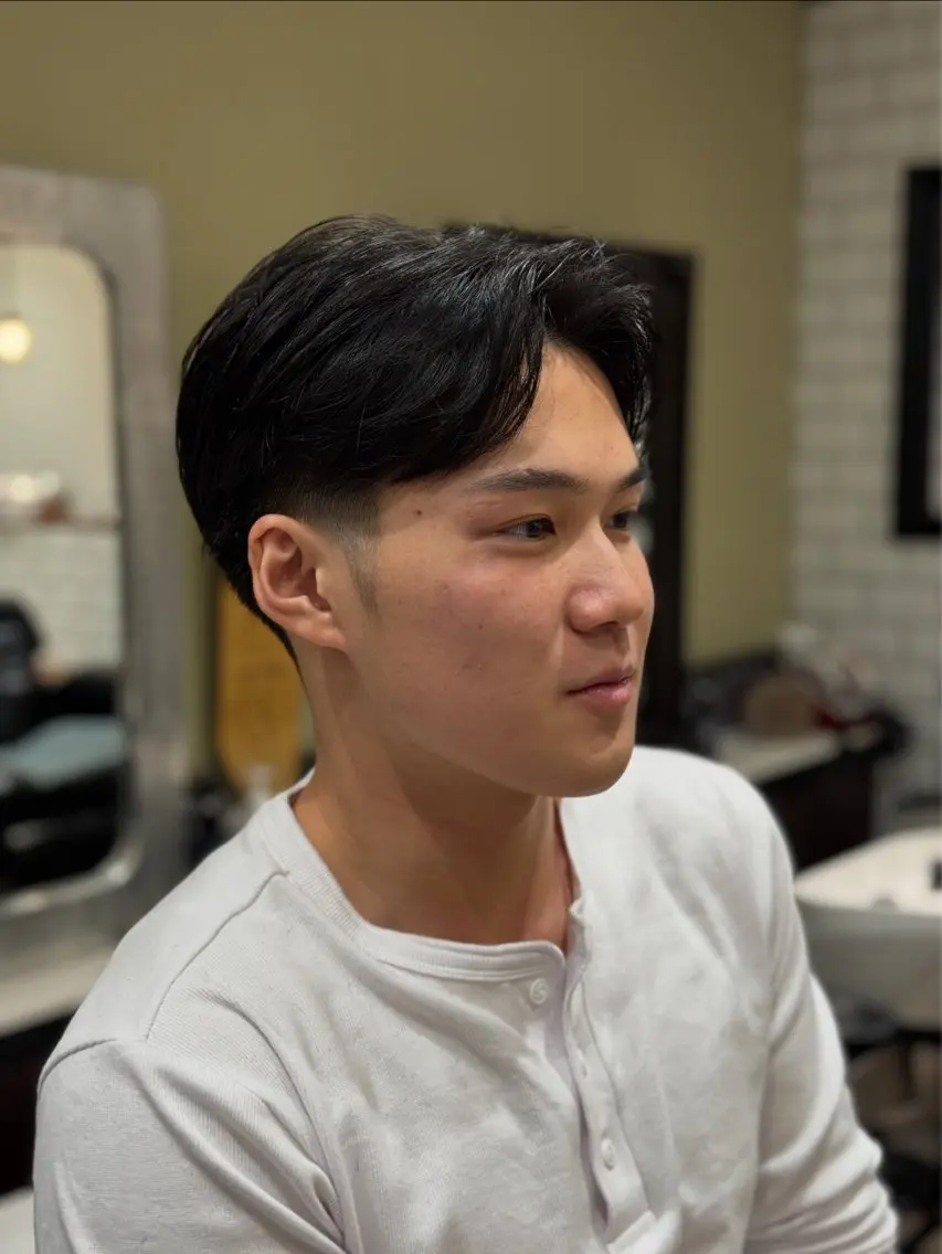 ミディアム メンズ センターパート カット メンズカット✂️/ パーマ🌀/金敷幸作のヘアスタイル