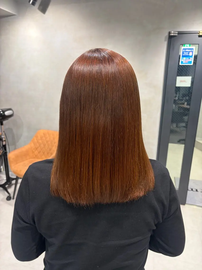 セミロング パーマ 髪質改善 縮毛矯正 縮毛矯正 ブリーチ✨/似合わせ カラー🎀/Yuzuのヘアスタイル