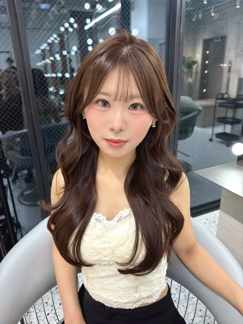 ロング カット ヘアカラー トリートメント 博多ベージュ 🐻松井傑のヘアスタイル