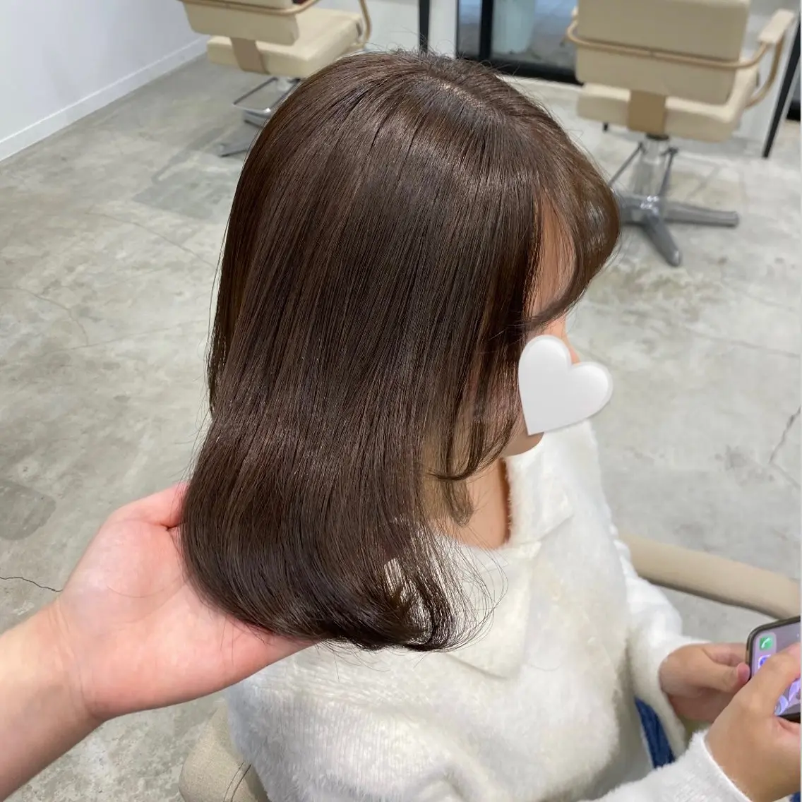 ミディアム カラー 縮毛矯正 ブリーチなしカラー 🤍　Mihanaのヘアスタイル