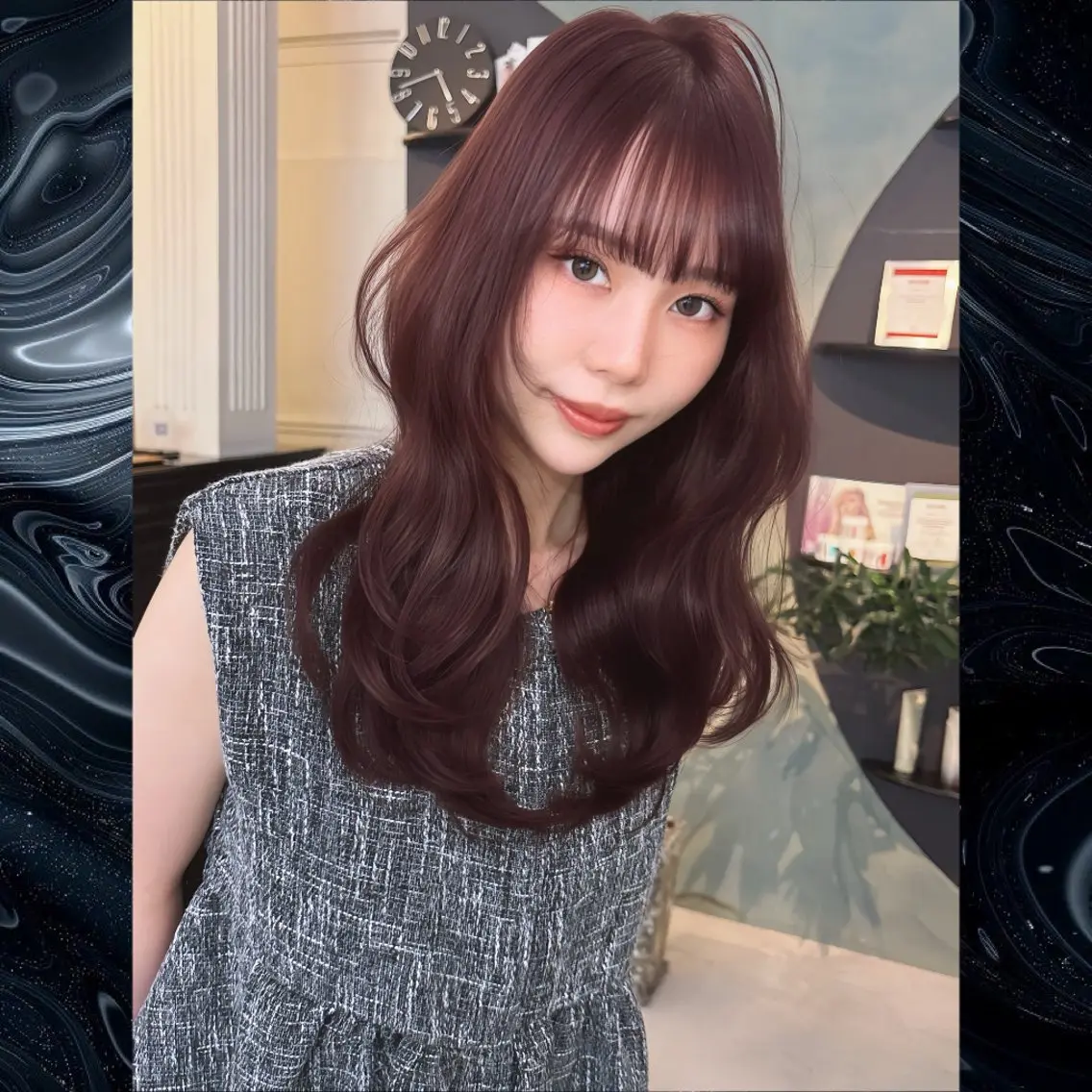 セミロング カラー カシス レッドカラー トリートメント トリートメント Maison Halu YUKIのヘアスタイル