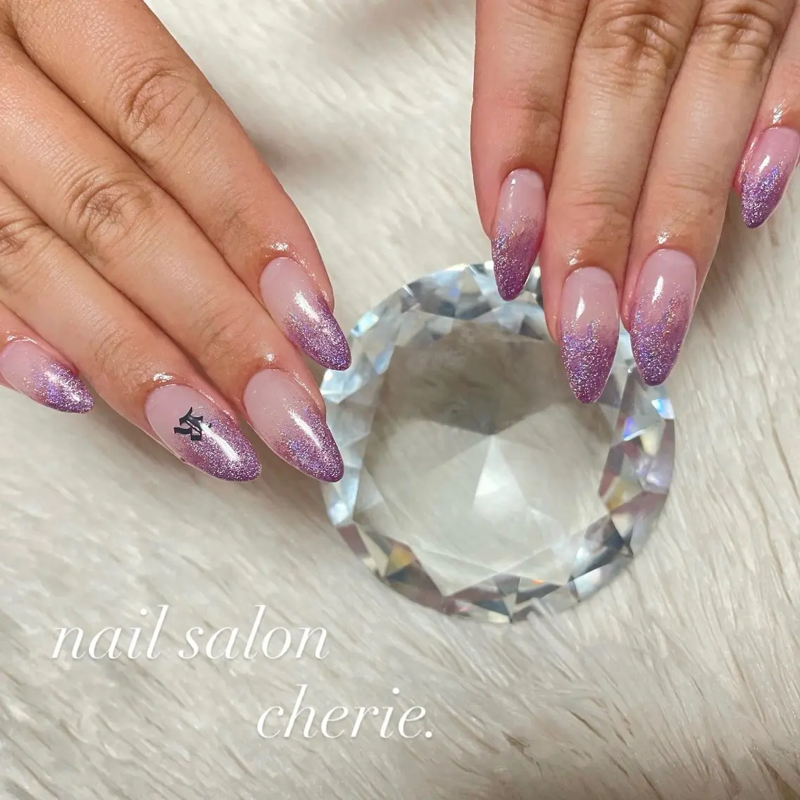 ネイル グラデーション ラメ(グリッター) ラメグラデーション ハンドネイル nail salon cherieのネイルデザイン