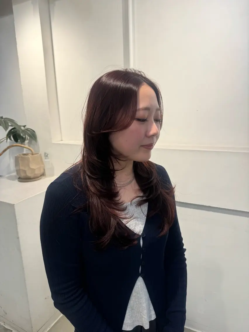 セミロング カット ヘアカラー トリートメント 新宿/顔周りカット +レイヤー=しずく♩のヘアスタイル