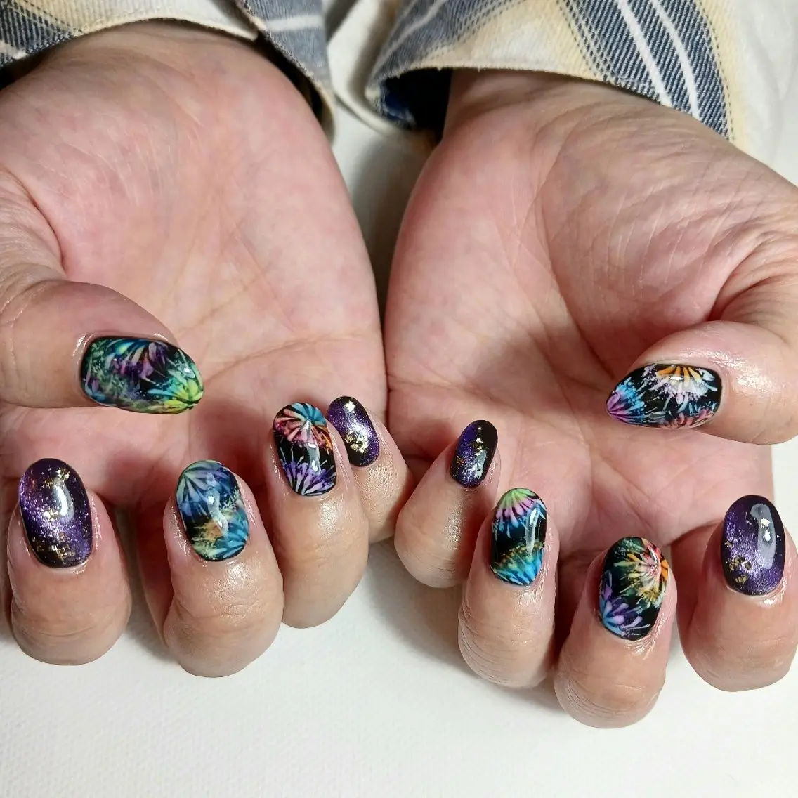 ネイル ジェルネイル マグネットネイル 持ち込み 夏ネイル ハンドネイル owlnail /持込みデザイン専門のネイルデザイン