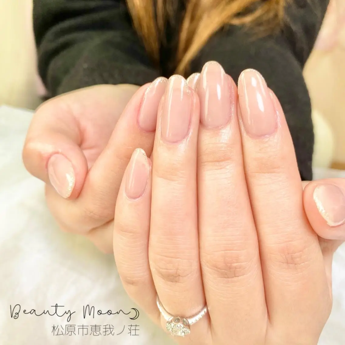 ネイル アートネイル ジェルネイル ハート ラメ(グリッター) ワンカラーネイル beauty ☪︎moonのネイルデザイン