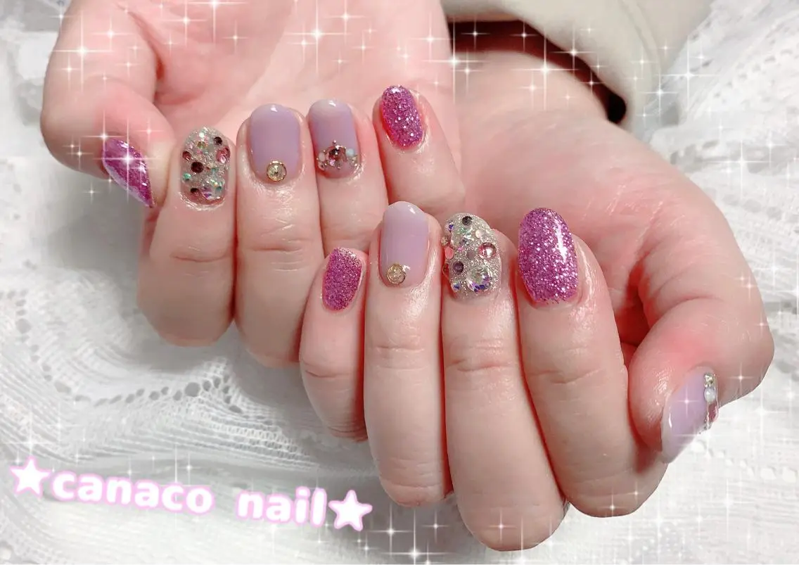 ネイル アートネイル ジェルネイル ガーリー パラジェル ストーンネイル ハンドネイル ハンドケア ベテランネイル cnc nailのネイルデザイン