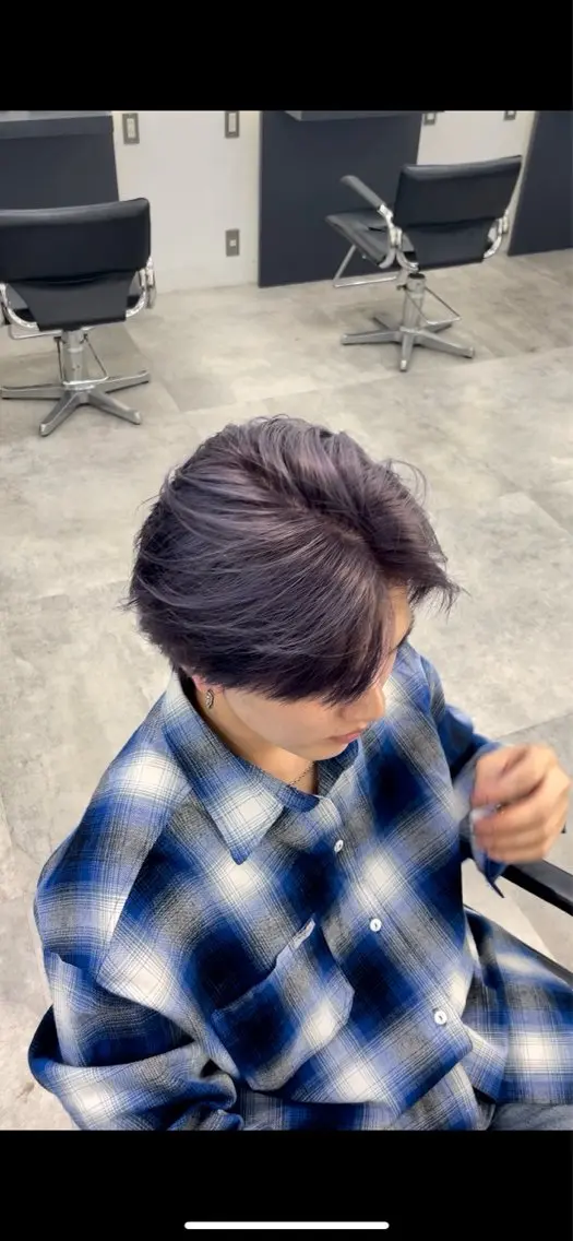 ショート カラー メンズ メンズブリーチ ブリーチ パープルカラー シルバー カット ヘアカラー トリートメント メンズカラー、パーマ /KANTAのヘアスタイル