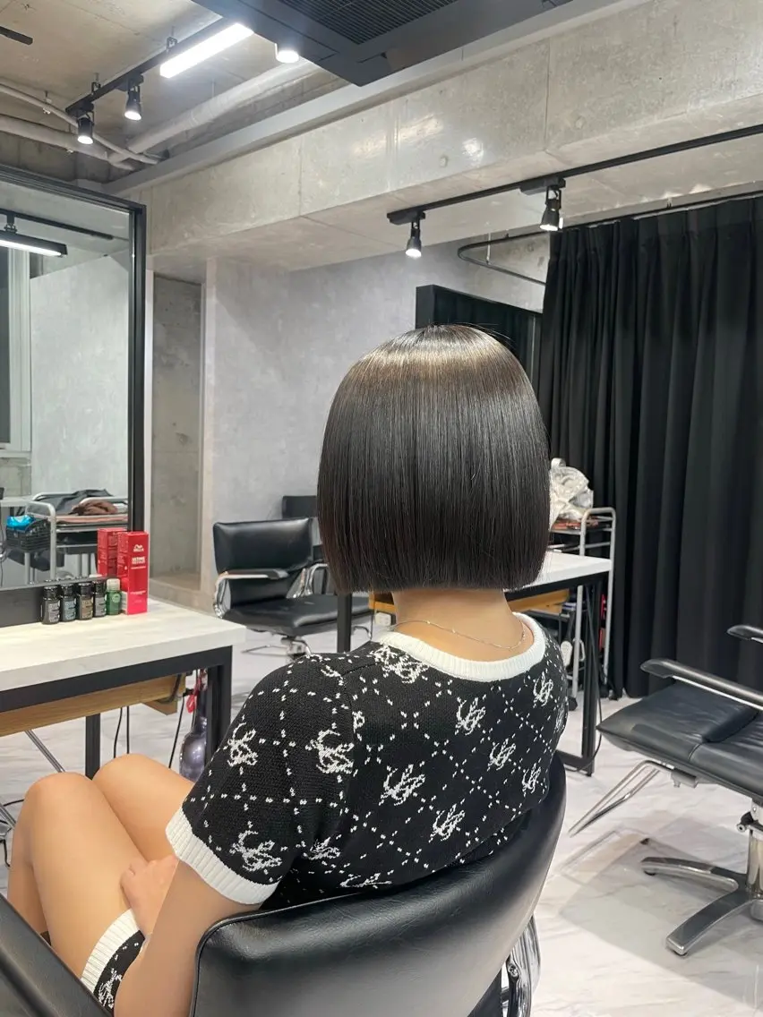 ショート ボブ 韓国風ヘア 小顔カット カット ✨美髪専門✨ワタナベ 髪質改善のヘアスタイル
