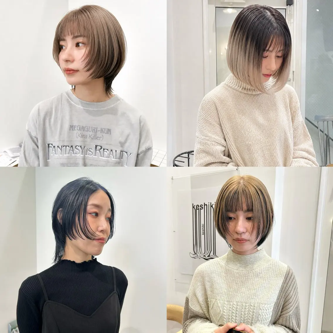 ショート カラー ショートボブ ボブレイヤー ボブ レイヤーカット ショートヘア カット ヘアカラー トリートメント KAZU/レイヤー レイヤー/ハイトーンのヘアスタイル