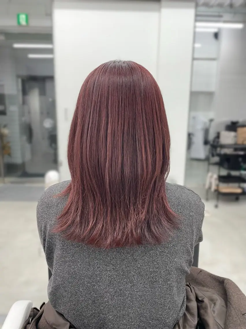 ミディアム カラー 髪質改善×ブリーチ なしカラー/桃愛のヘアスタイル