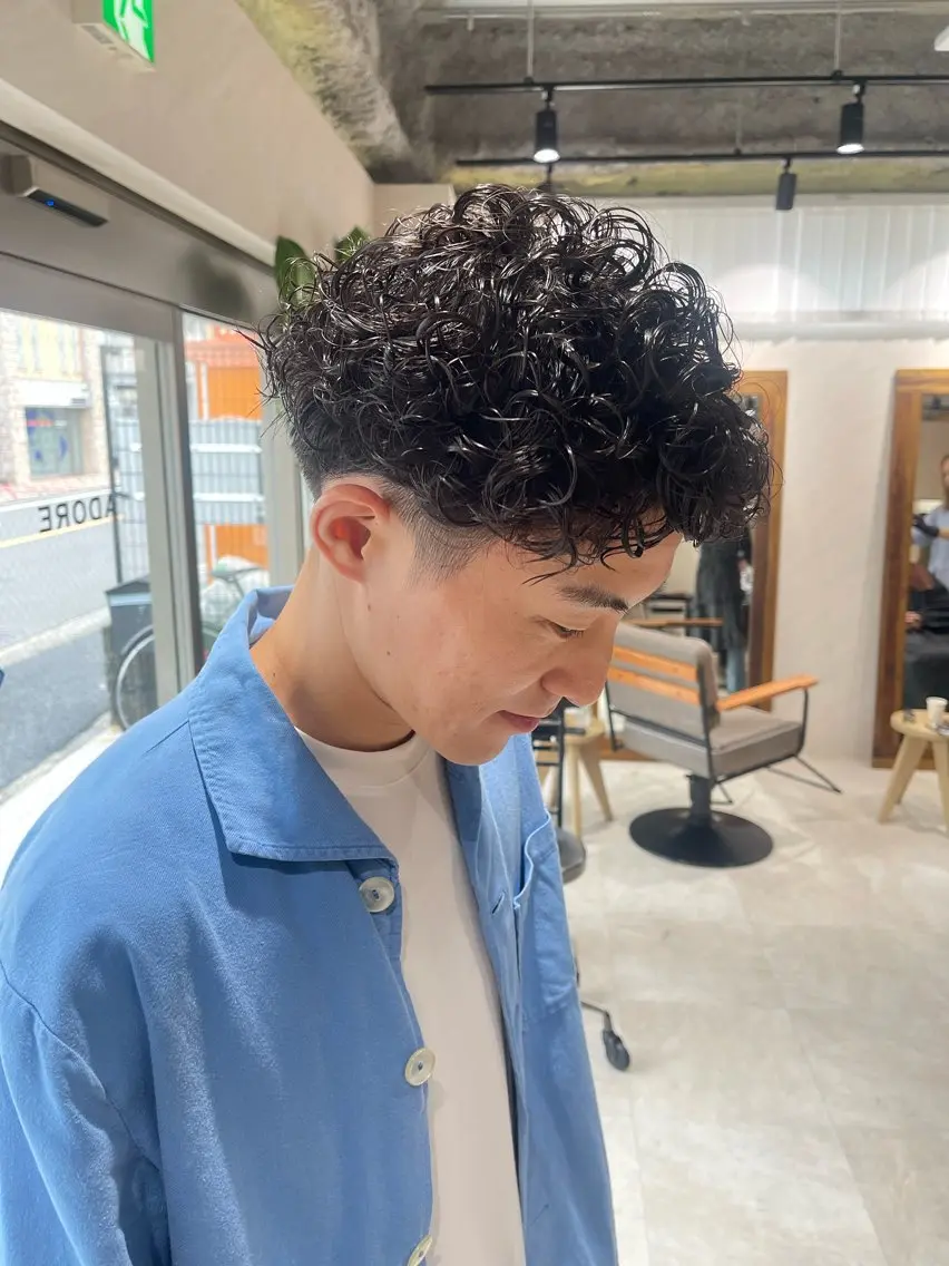 ショート パーマ メンズ メンズパーマ カット パーマ 🩵ボブ/レイヤー /髪質改善🩵のヘアスタイル