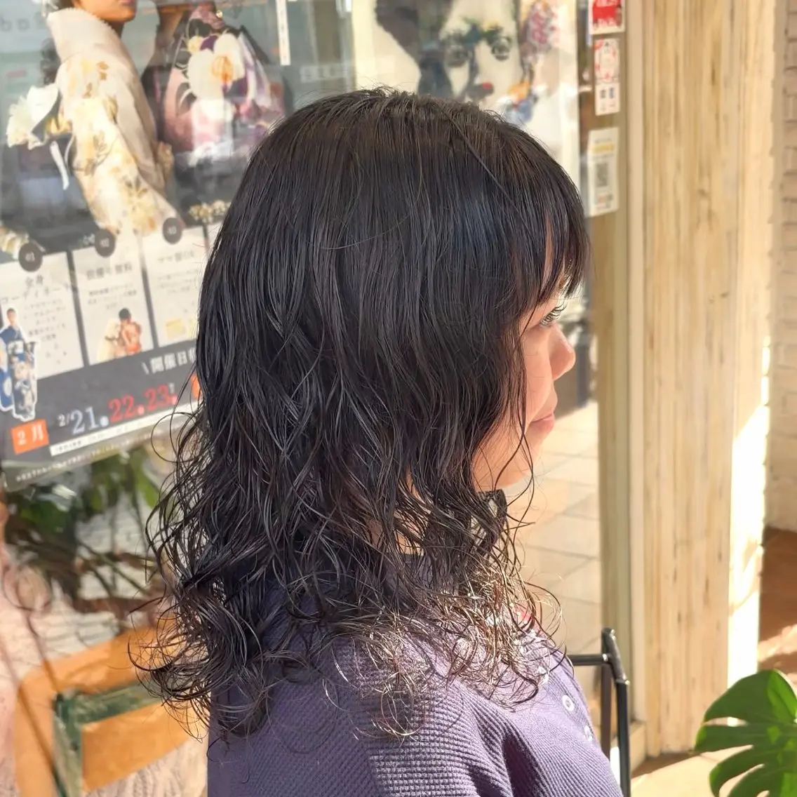 ミディアム パーマ ミディアムパーマ カット パーマ 横浜パーマ🌐ボブ✨ 暖色カラーもえかのヘアスタイル