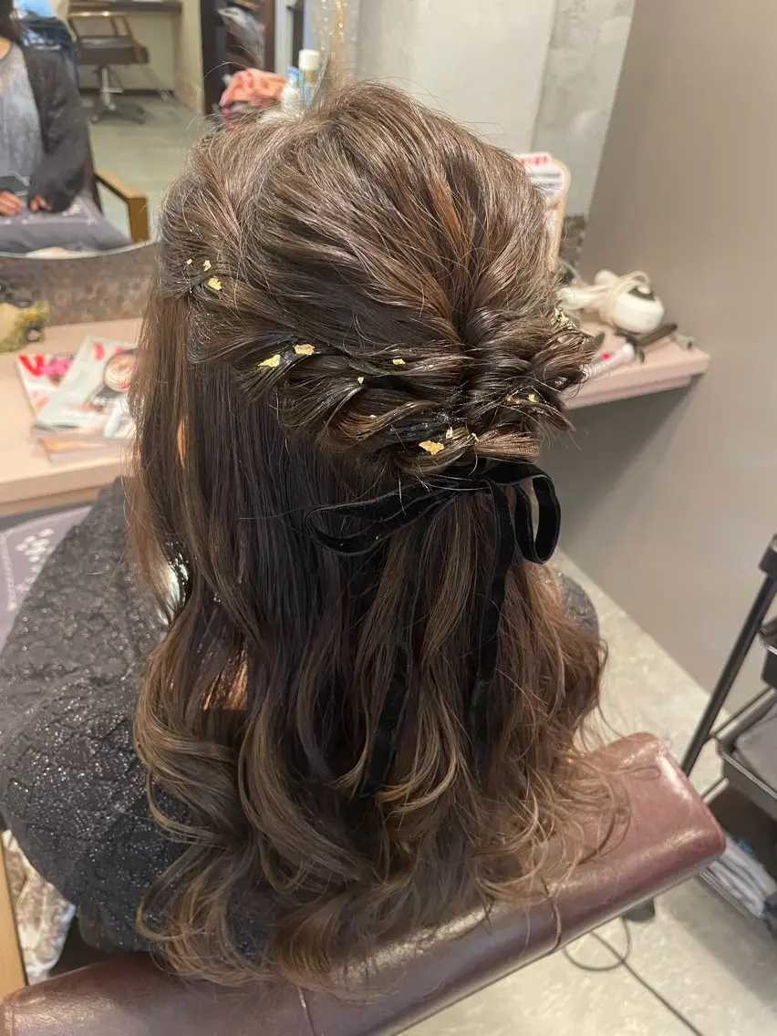 セミロング hair make echo滿木あい花のヘアスタイル