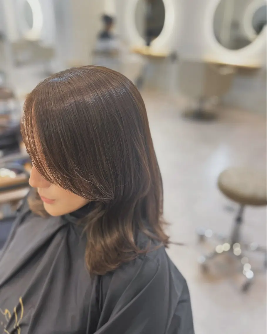 ミディアム くびれヘア くびれレイヤー レイヤーカット カット ヘアカラー トリートメント 髪質改善カラー/韓国 /井上 拓也のヘアスタイル