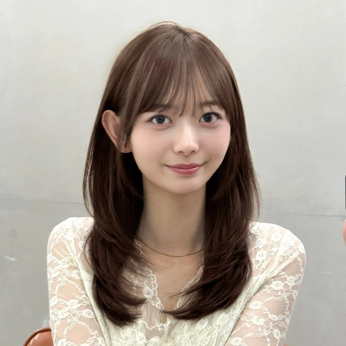 ミディアム カラー レイヤー🐑髪質改善 顔周りカット/みきとのヘアスタイル