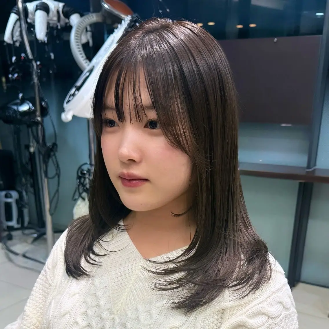 ミディアム パーマ パーマ 韓国風パーマ🌿コテ 巻き風パーマ/るいのヘアスタイル