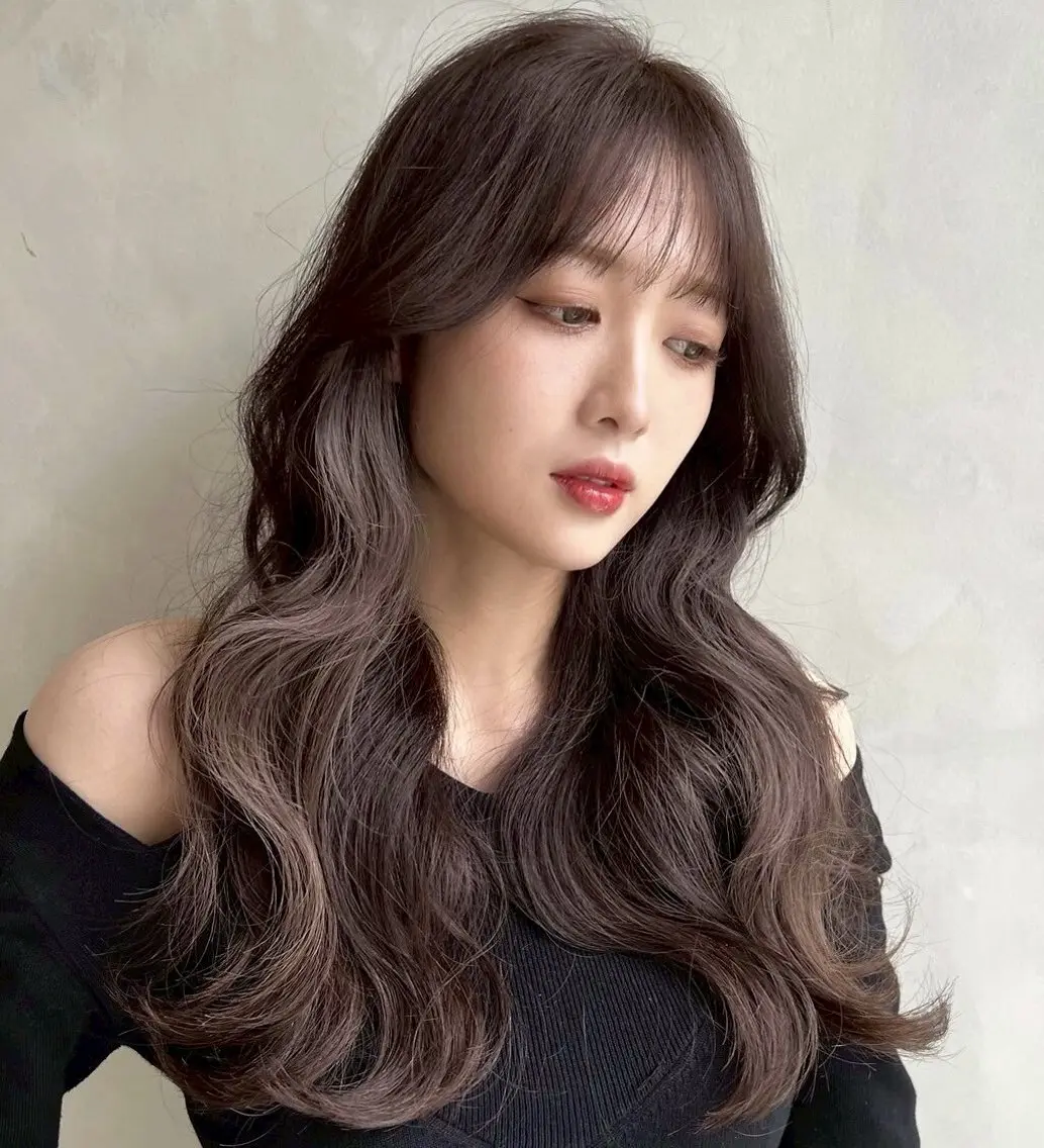 ロング カラー 韓国風ヘア シースルーバング n ♡のヘアスタイル