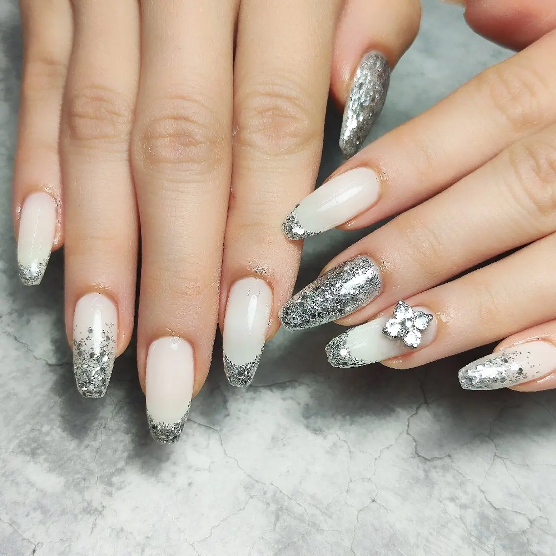 ネイル ラメ(グリッター) ハンドネイル 個人サロン saltnailのネイルデザイン
